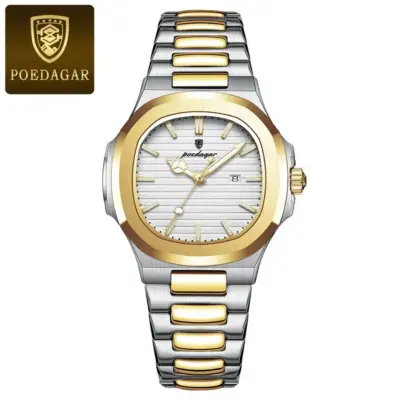 Poedagar Watch Model 613 Toton ar Dial White Colour Watch For Man এক পিস ব্যাটারি ফ্রি।