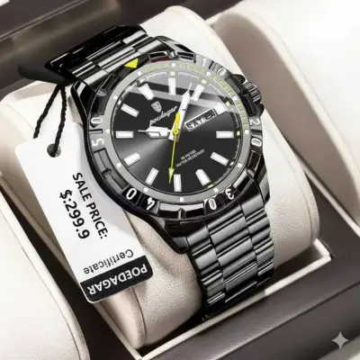 POEDAGAR WATCH MODEL 959 FULL BLACK COLOUR WATCH FOR MAN