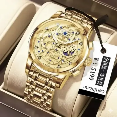 POEDAGAR WATCH MODEL 984 FULL GOLDEN COLOUR MAN WATCH
