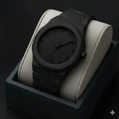 Arabic Plastic Carbon Fiber body Watch Full Black Colour Dial Arabic এক পিস ব্যাটারি ফ্রি