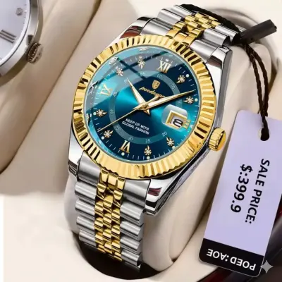 POEDAGAR WATCH MODEL 910 TOTON AR DIAL BLUE COLOUR WATCH MAN + এক পিস ব্যাটারি ফ্রি।