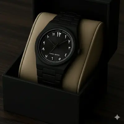 Arabic Plastic Carbon Fiber body Watch Full Black Colour Limited Edtion Dial Stone White Arabic - এক পিস ব্যাটারি ফ্রি