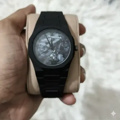 Arabic Watch Full Black Colour Dial kelografi Colour Mix Watch