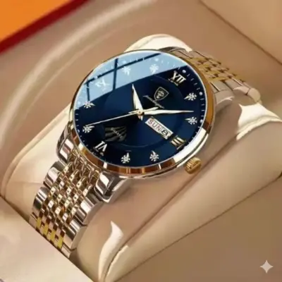 POEDAGAR WATCH MODEL 836 TOTON AR DIAL BLUE COLOUR WATCH FOR MAN + এক পিস ব্যাটারি ফ্রি।