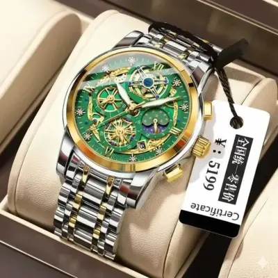 POEDAGAR WATCH MODEL 984 TOTON AR DIAL GREEN COLOUR MAN WATCH