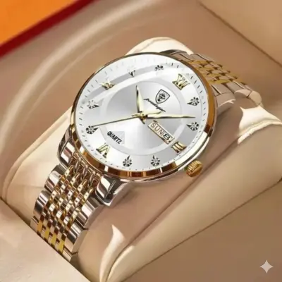 POEDAGAR MODEL 836 TOTON AR DIAL WHITE COOLER WATCH FOR MAN + এক পিস ব্যাটারি ফ্রি।