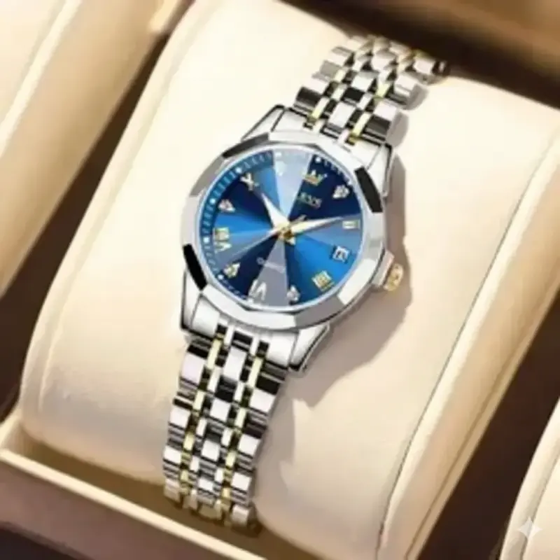 WOMEN OLEVS MODEL 9931 TOTON AR DIAL WHITE WOMEN WATCH - PUSH LOCK + এক পিস ব্যাটারি ফ্রি।