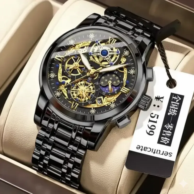 POEDAGAR WATCH MODEL 984 FULL BLACK COLOUR MAN WATCH