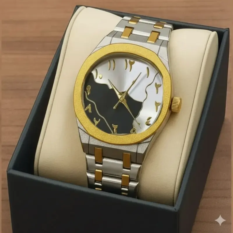 Arabic Chain Watch Toton ar Dial Black Or White Colour watch for Man এক পিস ব্যাটারি ফ্রি।