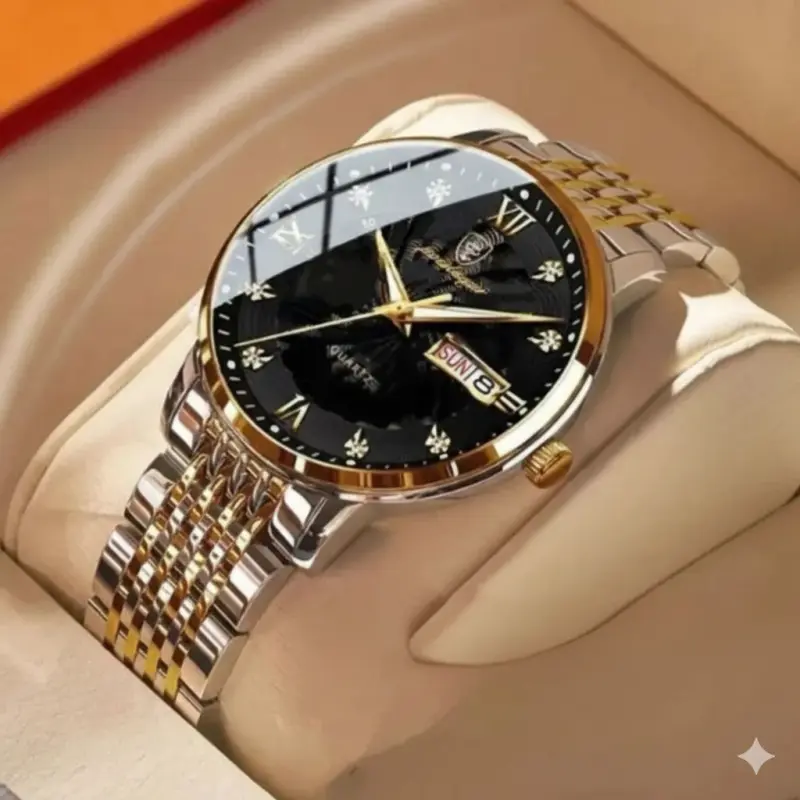 POEDAGAR MODEL 836 TOTON AR DIAL BLACK COLOUR WATCH FOR MAN + এক পিস ব্যাটারি ফ্রি।