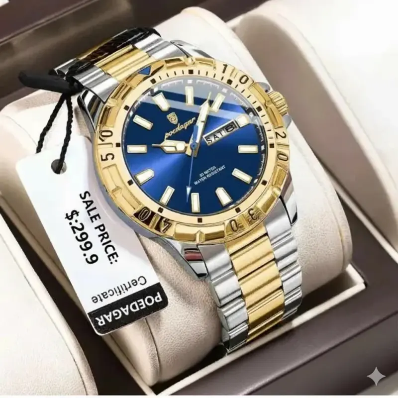 POEDAGAR WATCH MODEL 959 TOTON AR DIAL BLUE COLOUR WATCH FOR MAN