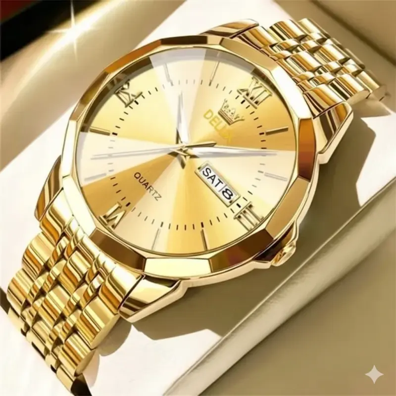 DELUX WATCH MODEL 2255 FULL GOLDEN COLOUR WATCH FOR MAN