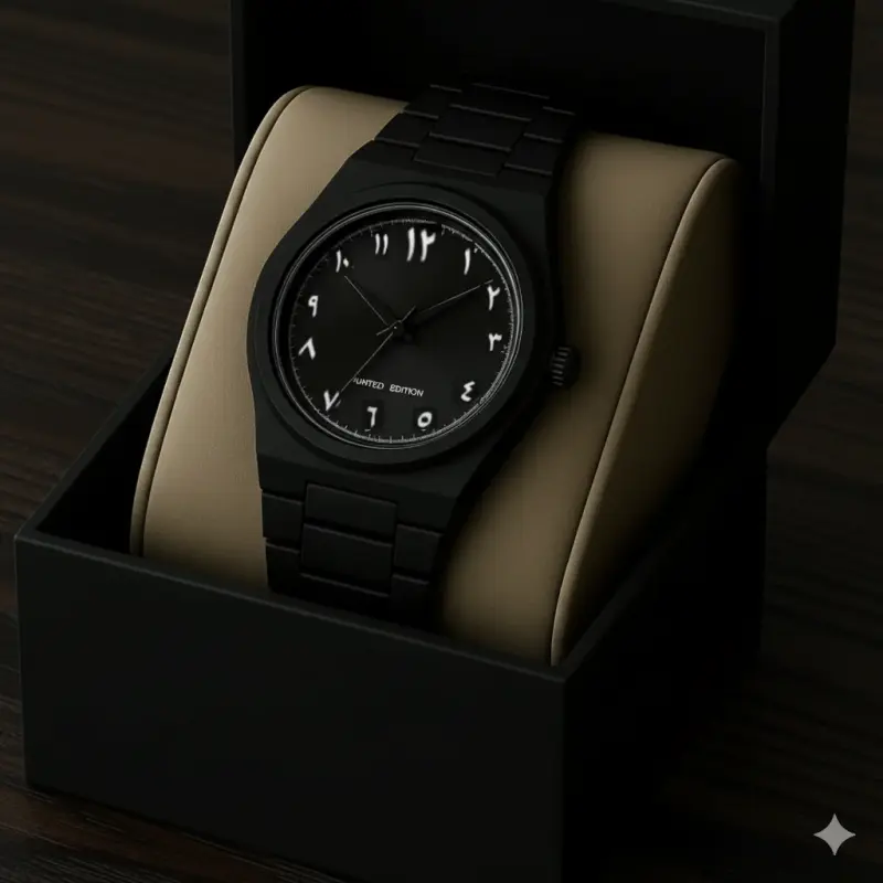 Arabic Plastic Carbon Fiber body Watch Full Black Colour Limited Edtion Dial Stone White Arabic - এক পিস ব্যাটারি ফ্রি