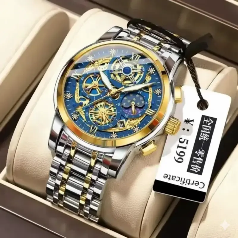 POEDAGAR WATCH MODEL 984 TOTON AR DIAL BLUE COLOUR MAN WATCH