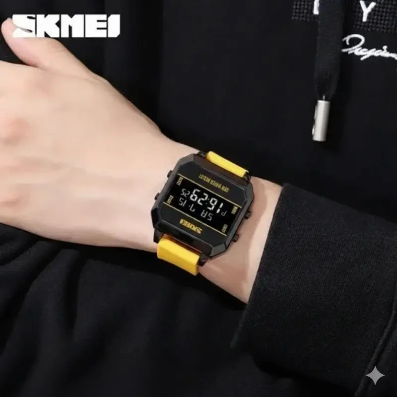 SKMEI WATCH MODEL 1848 DIGITAL LED WATCH - YELLOW COOLER BELT
