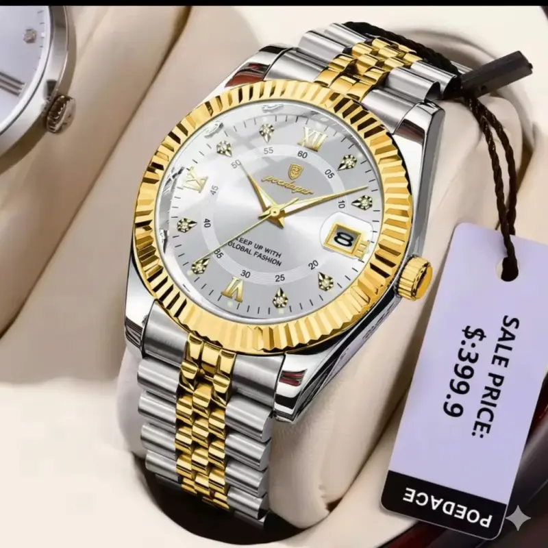 POEDAGAR WATCH MODEL 910 TOTON AR DIAL WHITE COLOUR WATCH MAN + এক পিস ব্যাটারি ফ্রি।