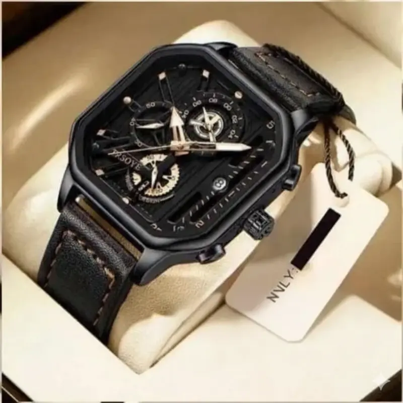 TRSOYE WATCH CODE 628 FASHION WATCH FOR MEN BELT 628 TRSOYE FULL BACK COLOR WATCH DIAL AR KATA GULO GOLDEN HOBE + এক পিস ব্যাটারি ফ্রি।